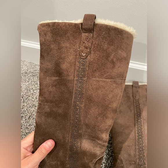 UGG Hartley brown suede knee high boots for women, size 8 - Picture 10 of 13